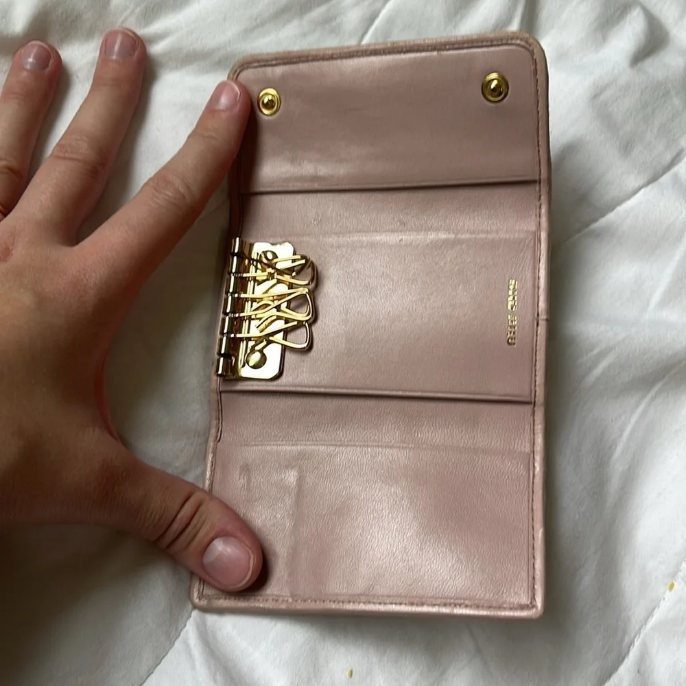 Miu Miu Pink Leather Key Case